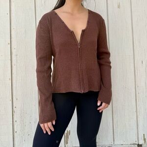 Vintage brown full zip cardigan